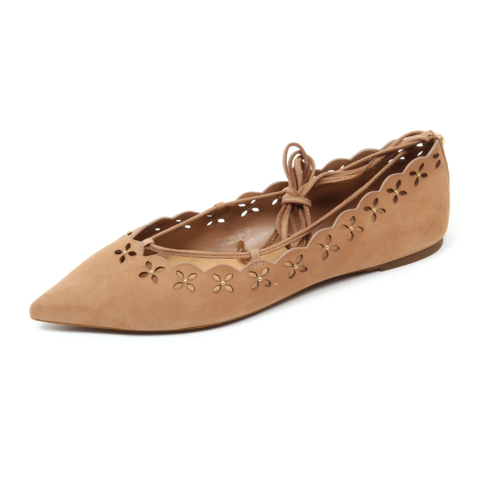 Michael Kors Women's Beige Flat Ballerina Shoe Thalia