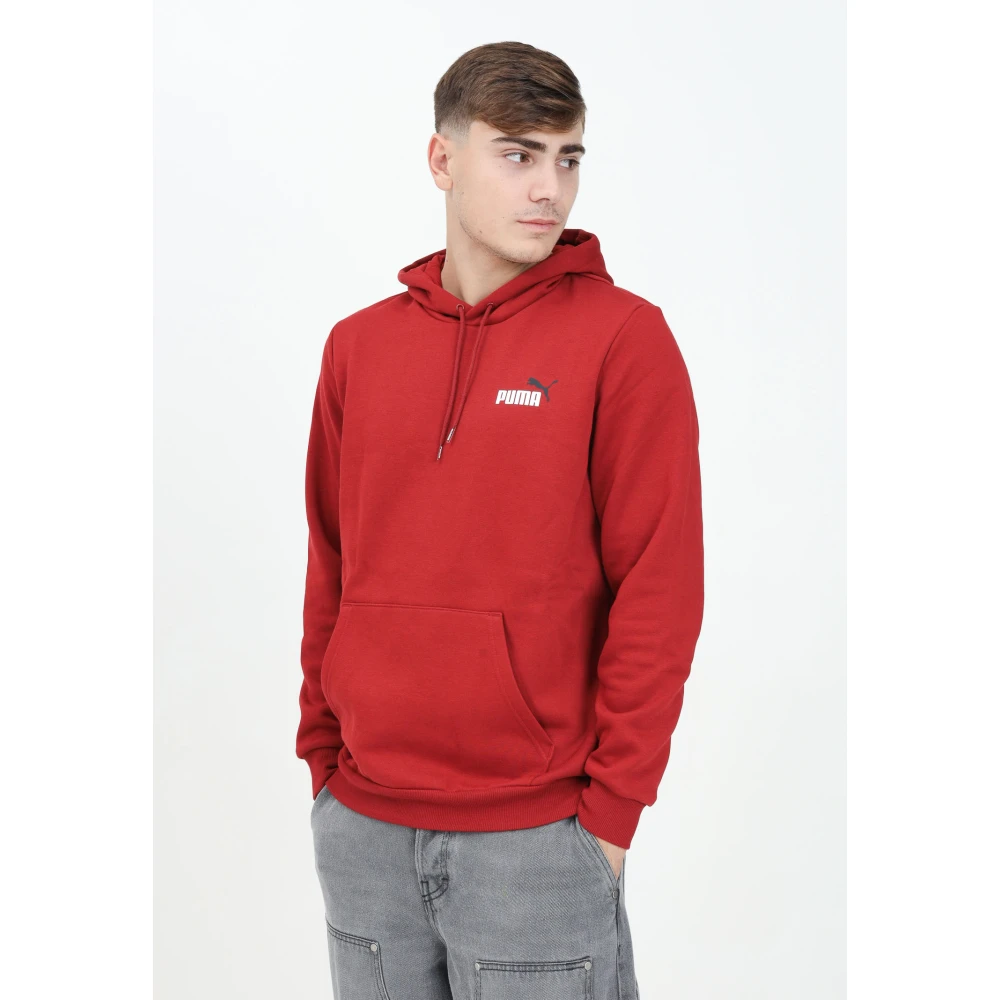 Puma Rode hoodie met klein logo Red Heren