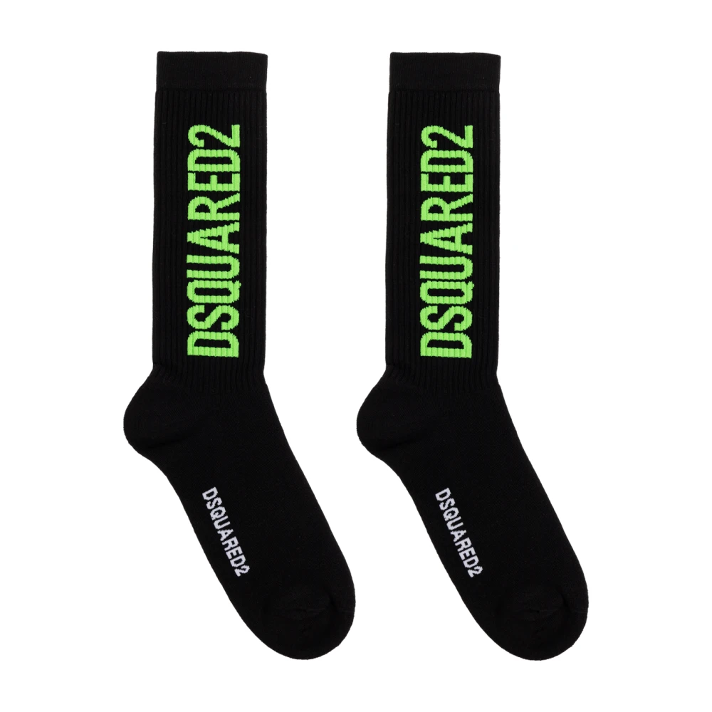 Dsquared2 Katoenen sokken met logo Black Heren