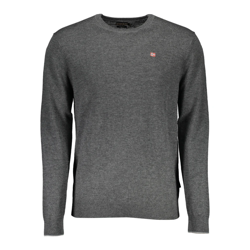Napapijri Men's Gray Round-Neck Knitwear, 3XL, Clothing