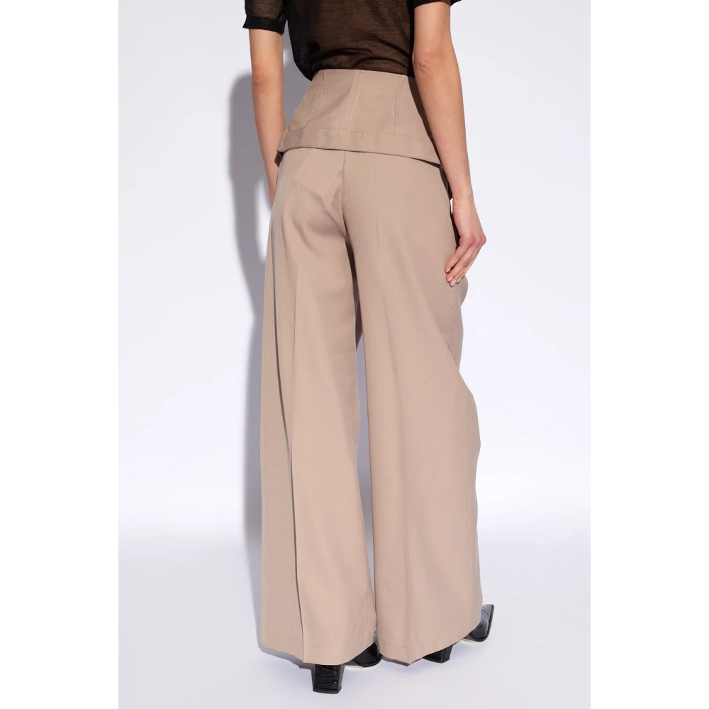 Acne Studios Plooi-front broek Beige Dames
