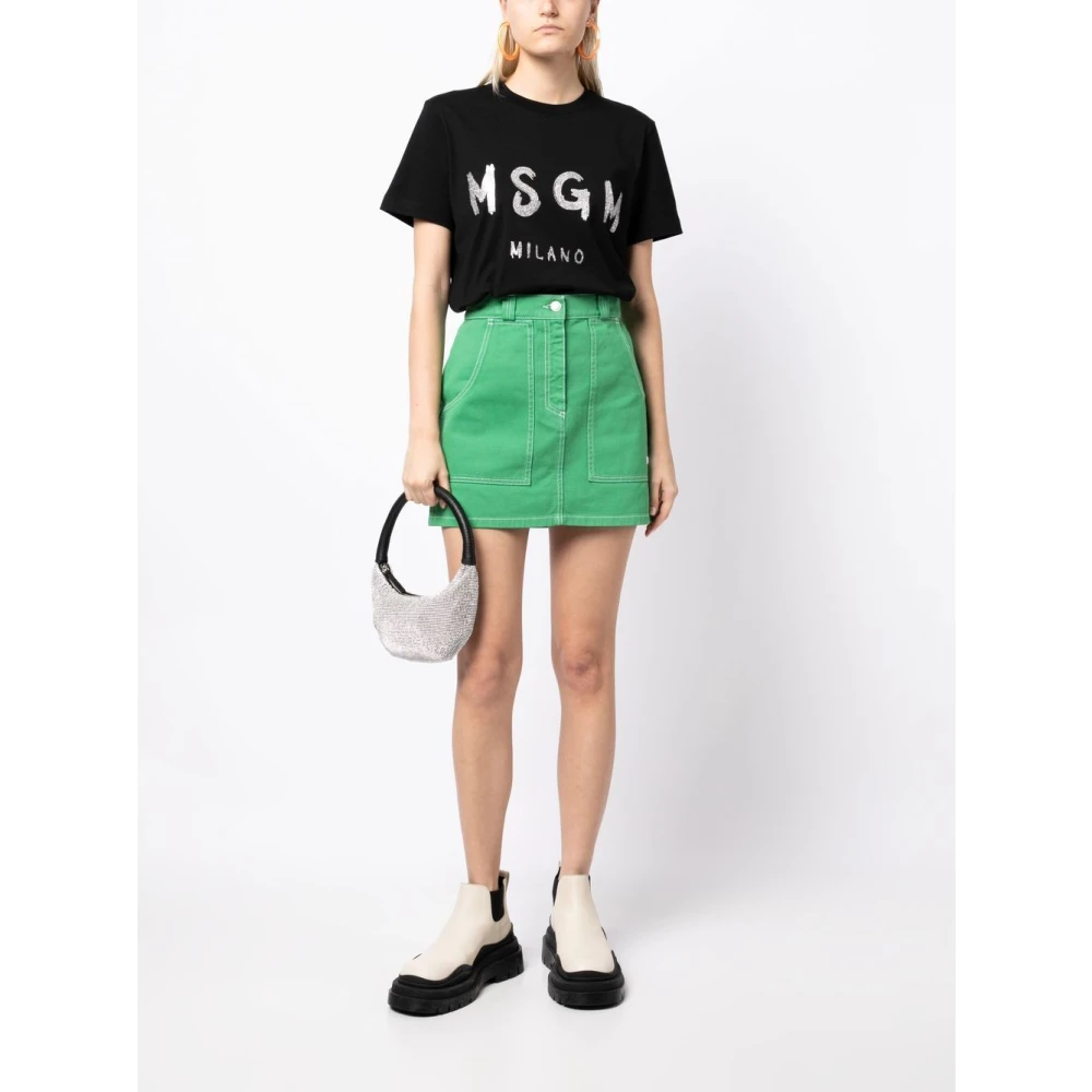 Msgm Katoenen T-shirt Black Dames