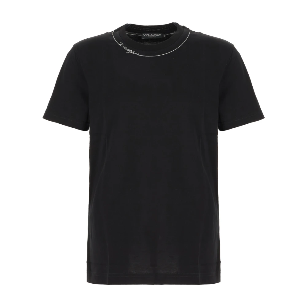 Dolce & Gabbana Black T-Shirts, Male, M, T-Shirt