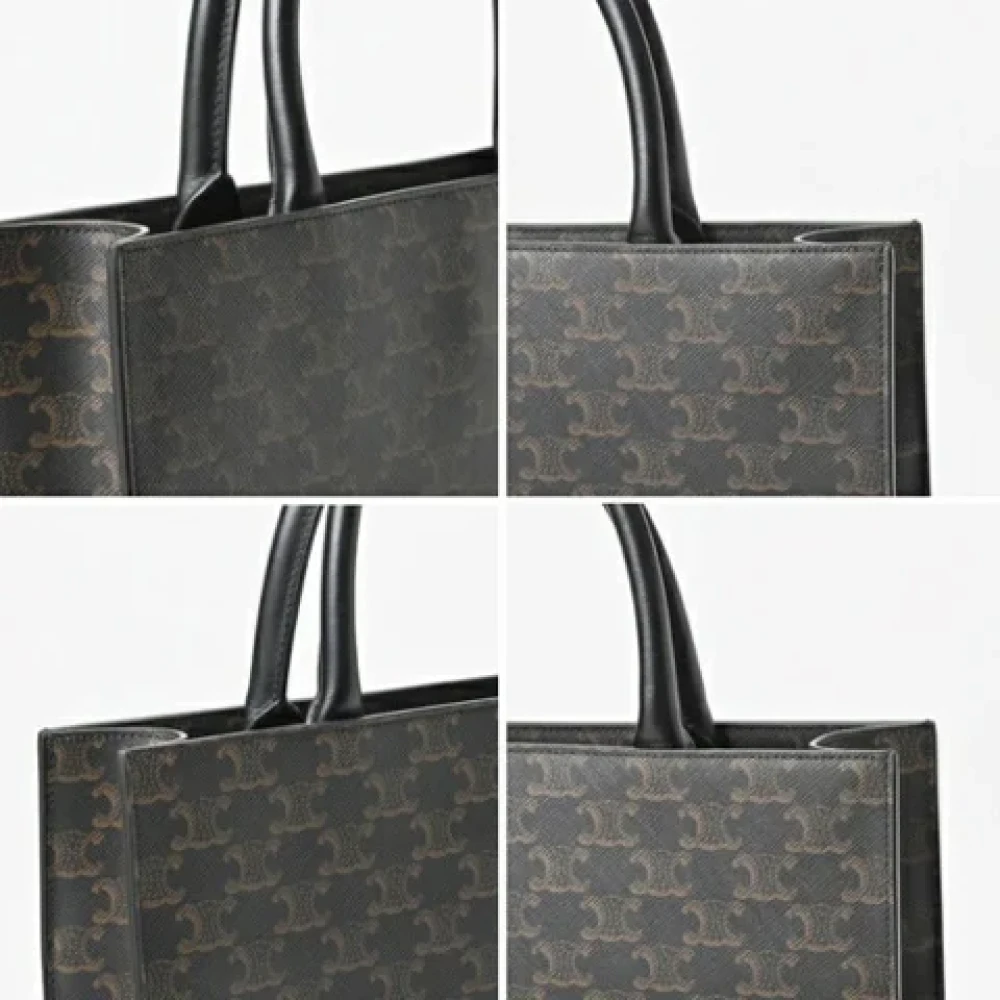 Celine Vintage Pre-owned Leather celine-bags Gray Dames