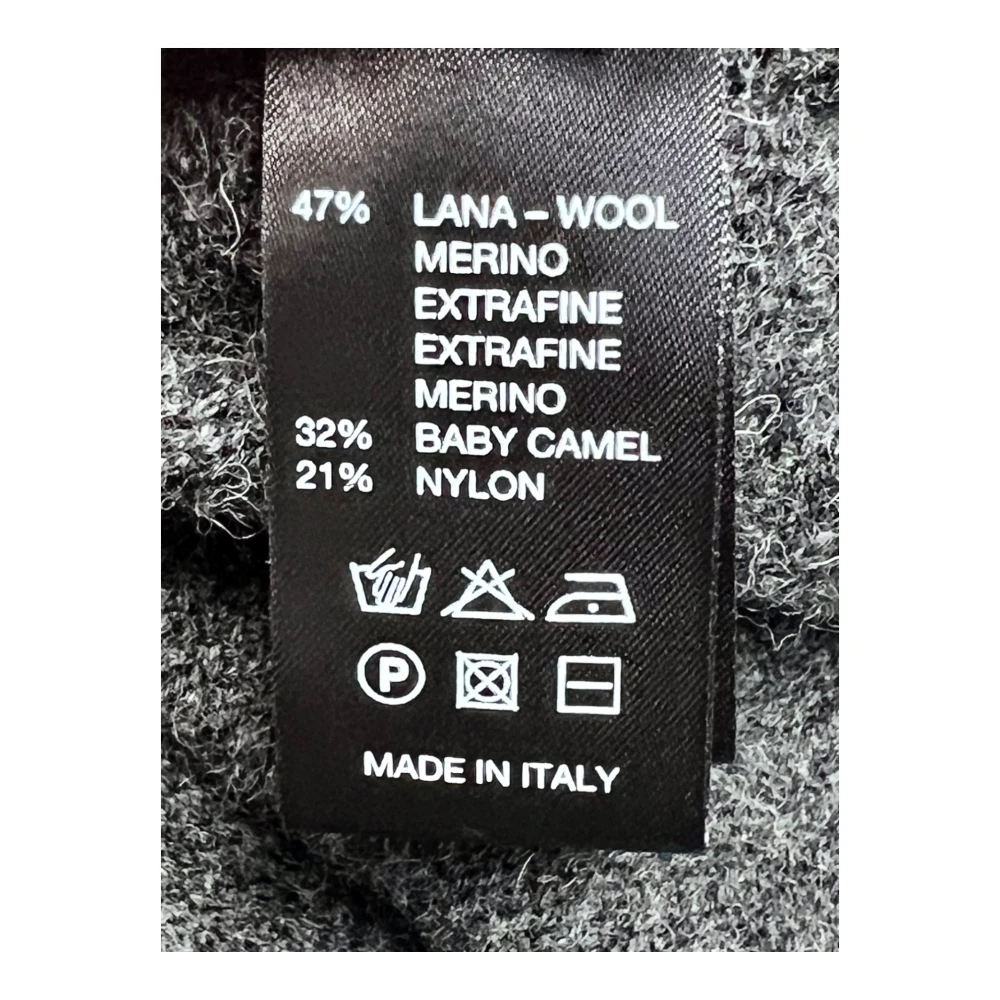 Roberto Collina Merino Baby Camel Staande Kraag Sweater Gray Heren