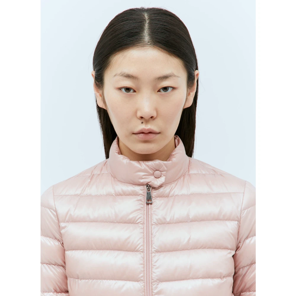 Moncler Gewatteerd Donsjack met Opstaande Kraag Pink Dames