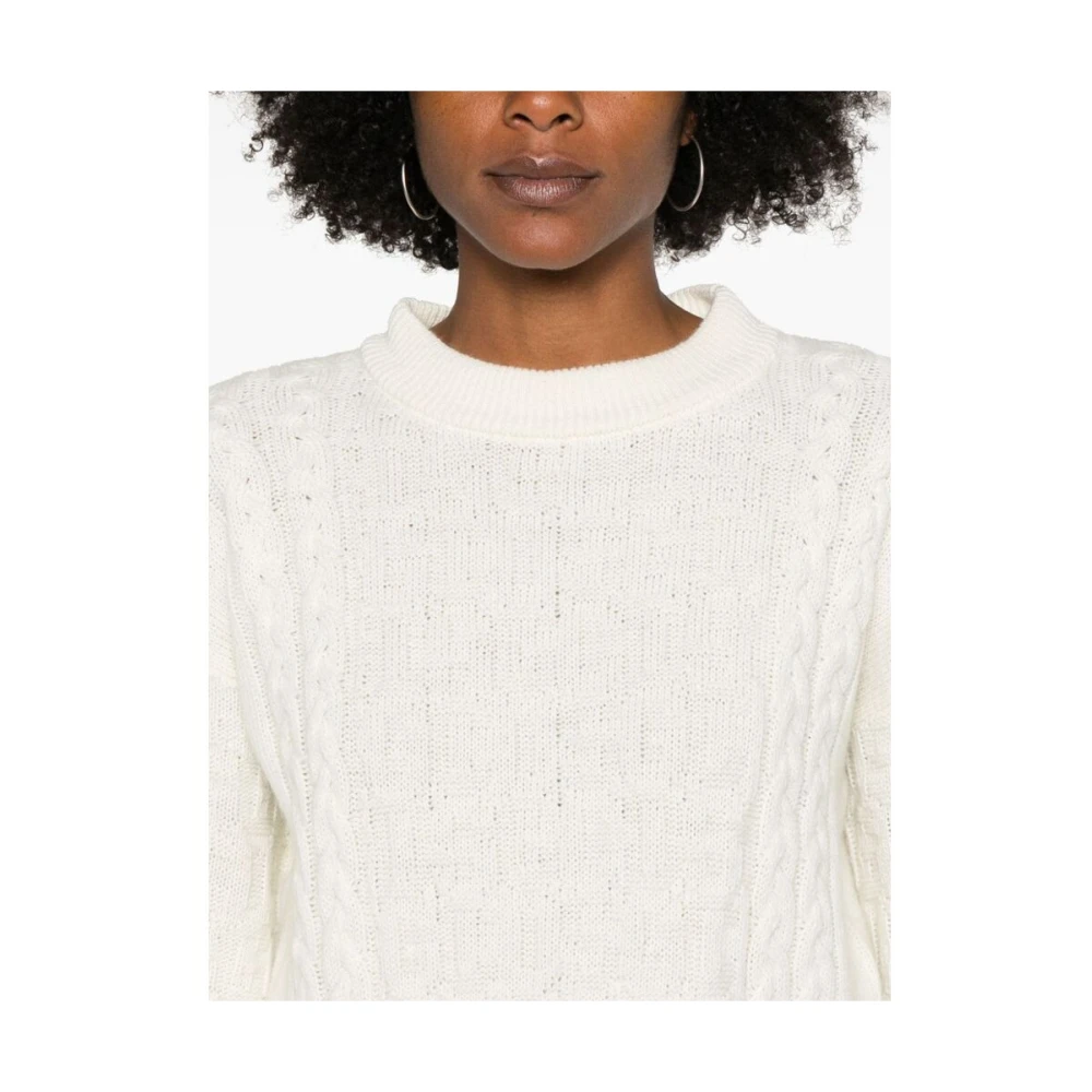 Gcds Off-White Gebreide Trui met Afneembare Kraag White Dames
