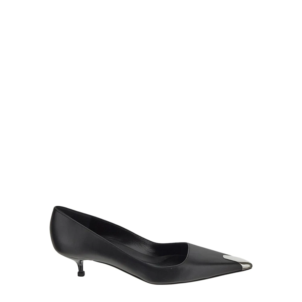 Alexander mcqueen Zwarte leren pump met puntige neus Black Dames