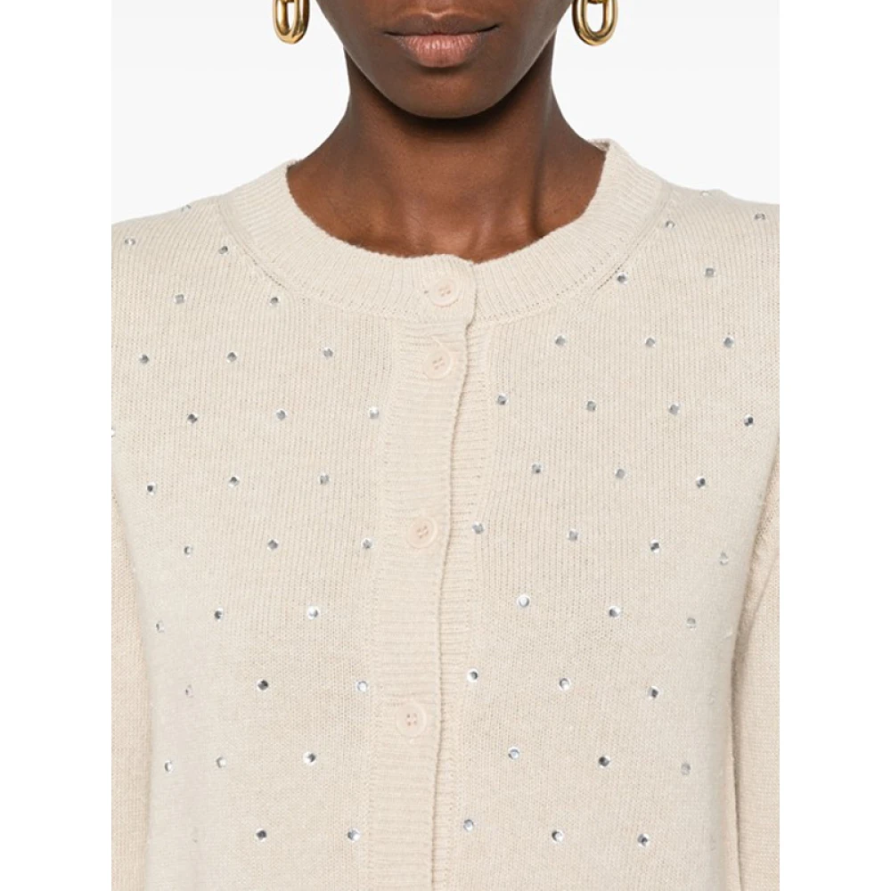 Ermanno Scervino Cardigan met strass en knoopsluiting Beige Dames