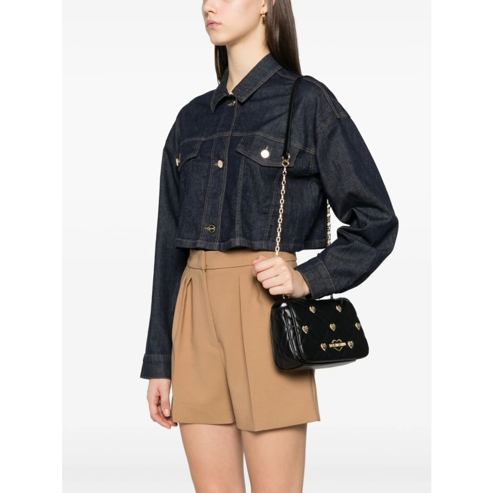 Love Moschino Zwarte Schoudertas Elegant Ontwerp Black Dames