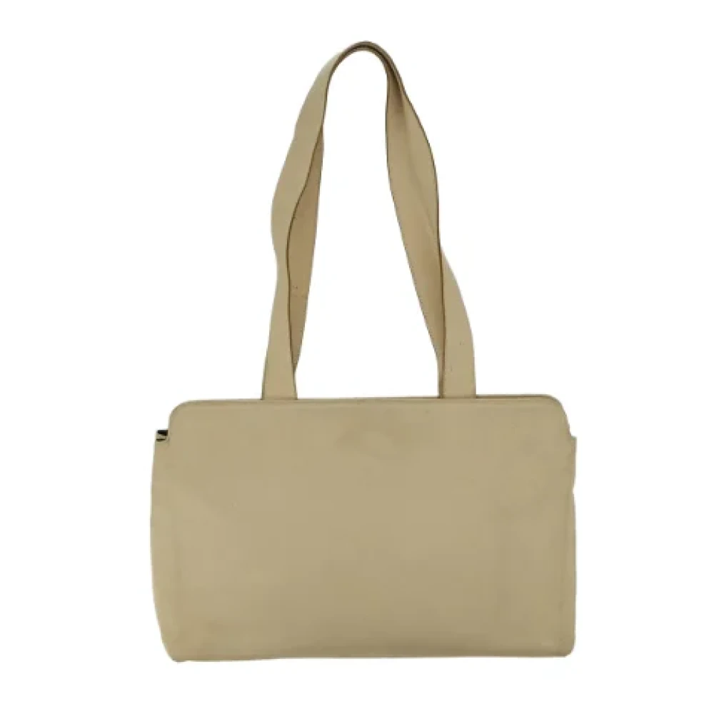 Salvatore Ferragamo Pre-owned Leather shoulder-bags Beige Dames