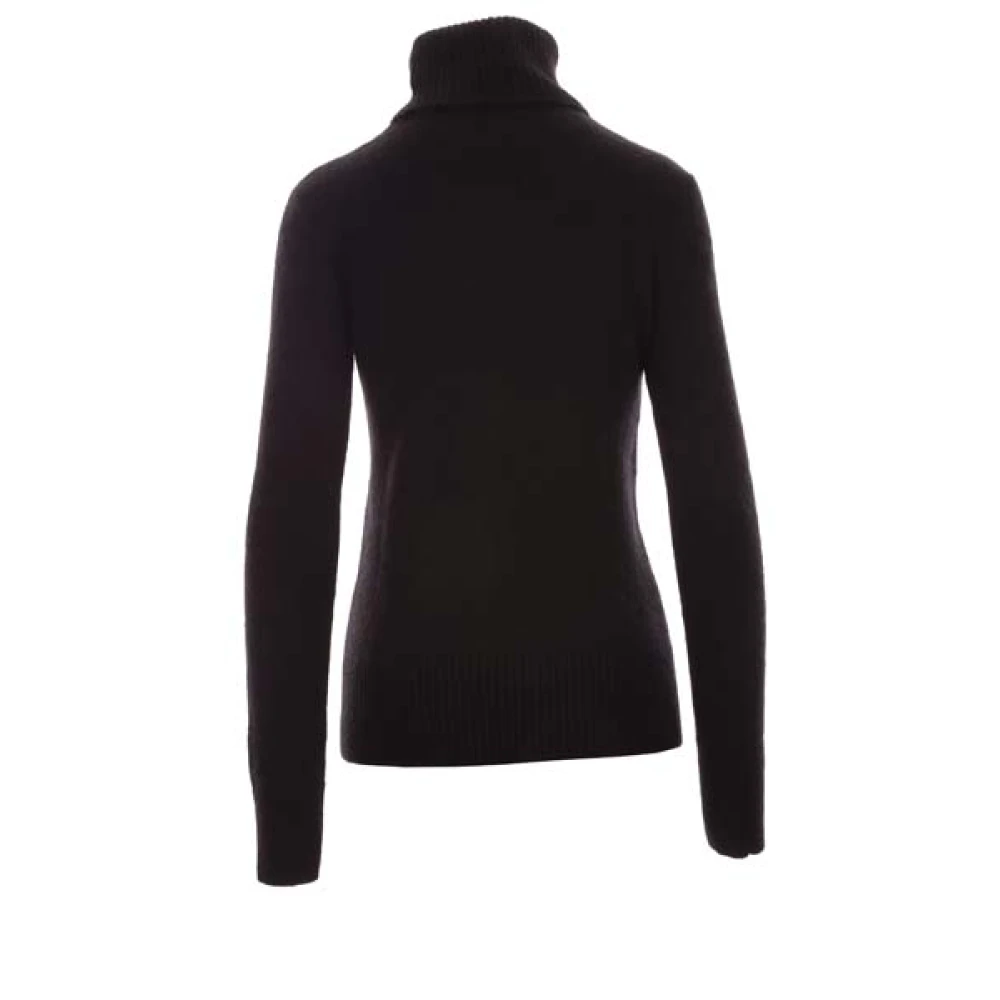 Saint Laurent Zwarte losvallende trui met verweerde voorzijde Black Dames