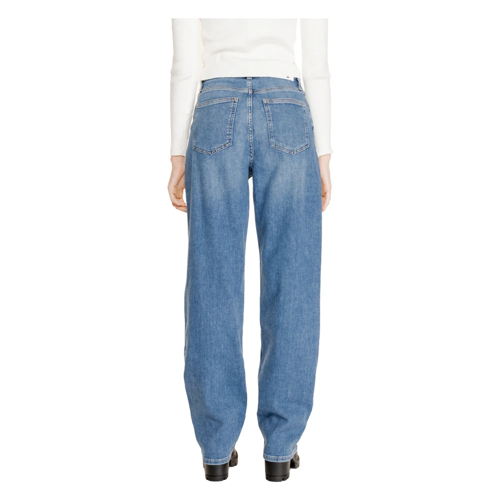 Calvin Klein Jeans Blauwe Effen Rits Jeans Vrouwen Herfst Winter Blue Dames