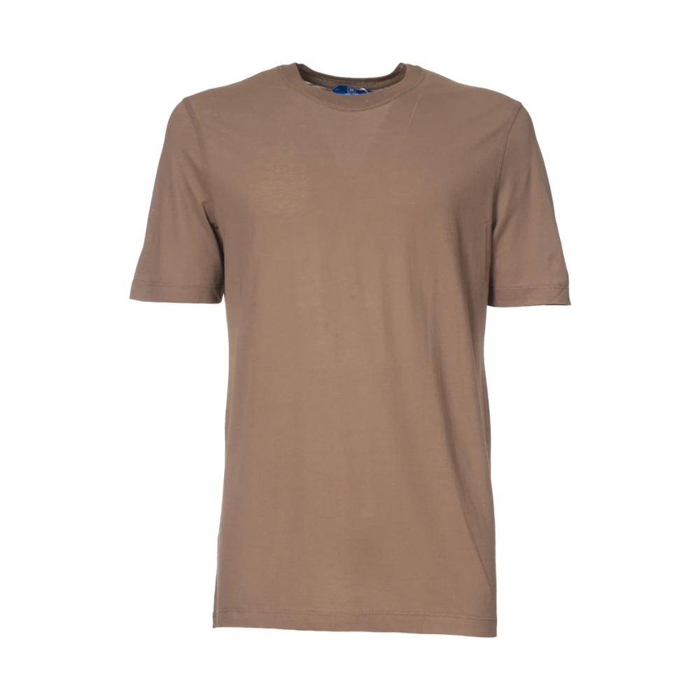 Kired Katoenen Crew Neck T-shirt Brown Heren