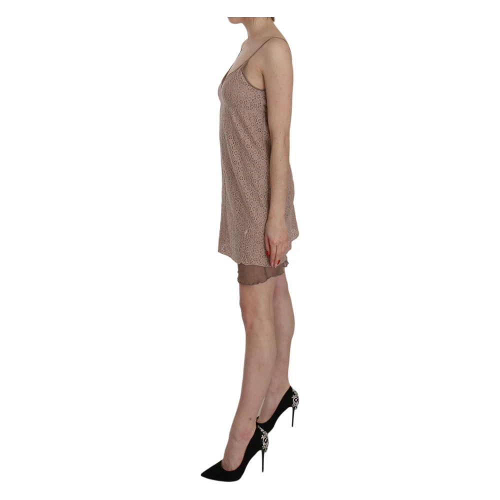Pink Memories Beige A-Line Spaghetti Strap Mini Dress Beige Dames
