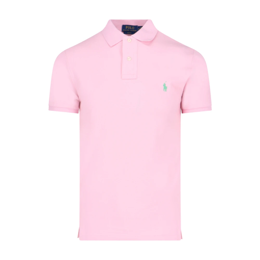 Ralph Lauren Rosa Piké T-shirt med Klassisk Krage Pink, Herr