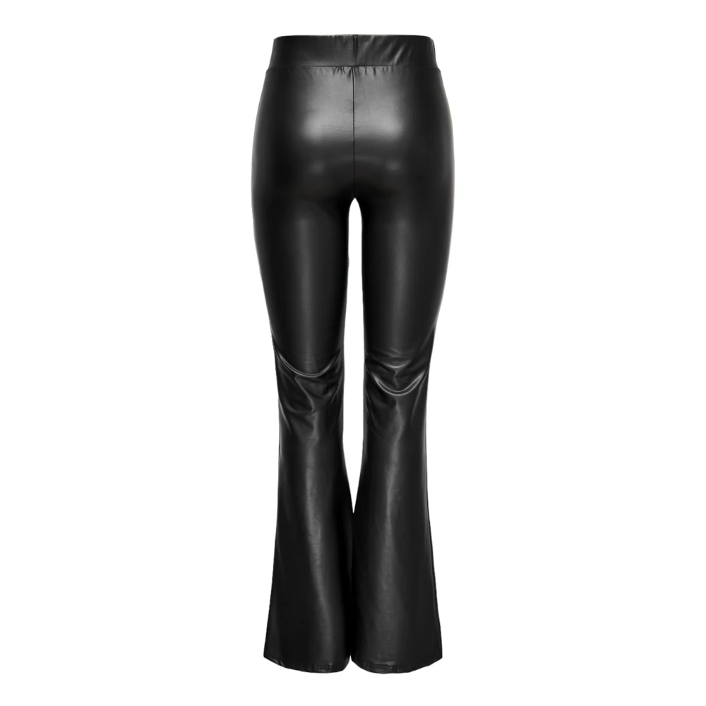 Only Gecoate Flared Broek Herfst Winter Collectie Black Dames