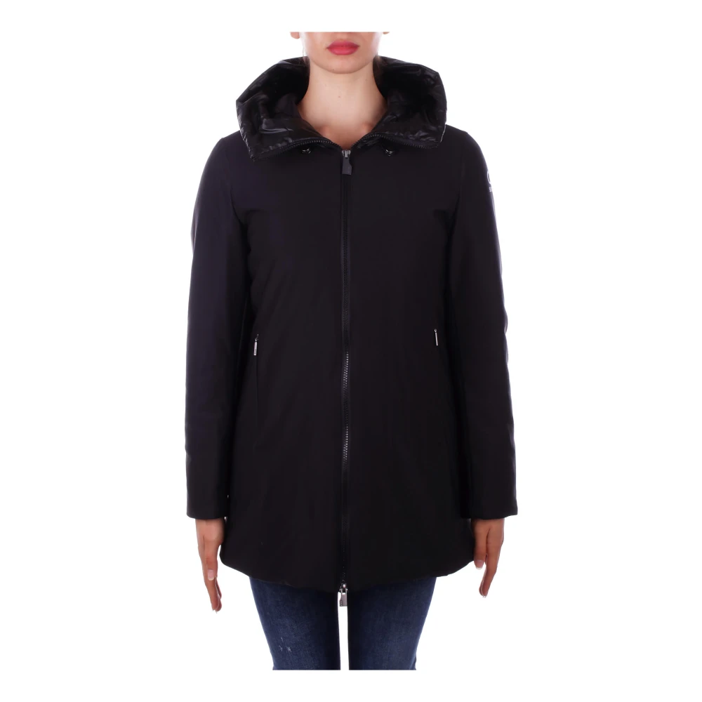 Suns Zwarte Gewatteerde Hoodie Ortensia Black Dames