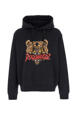 sweat-a-capuche-noir-avec-cordon-et-logo