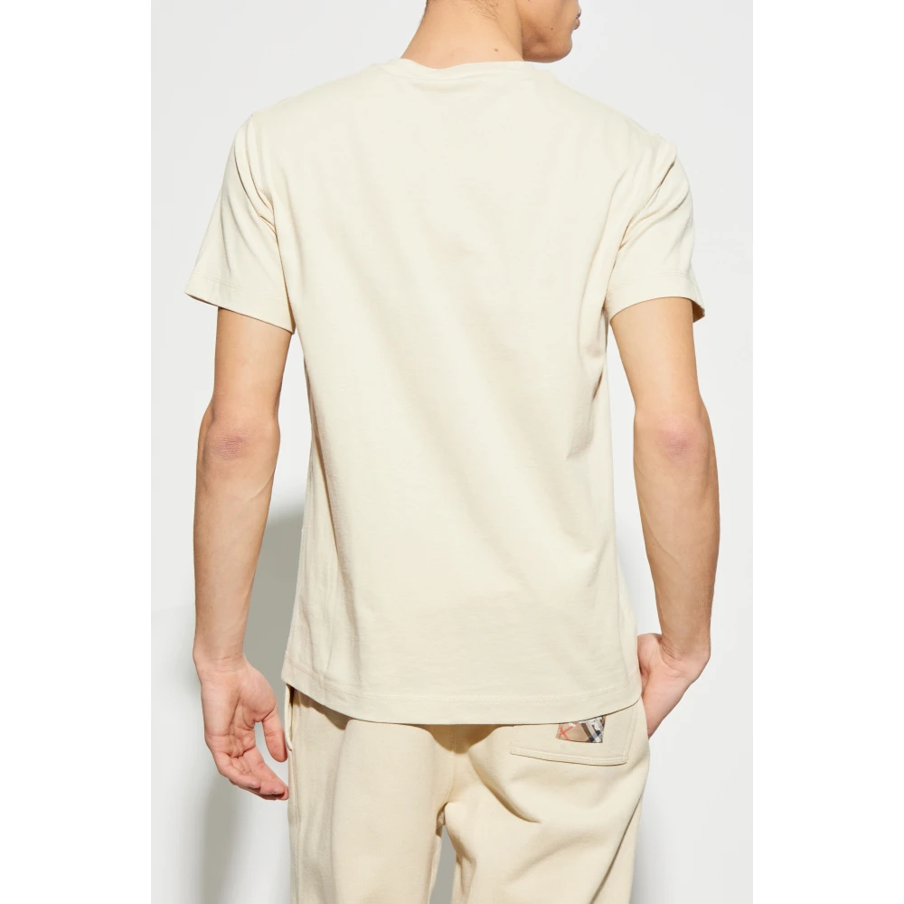 Burberry T-shirt met logo Beige Heren