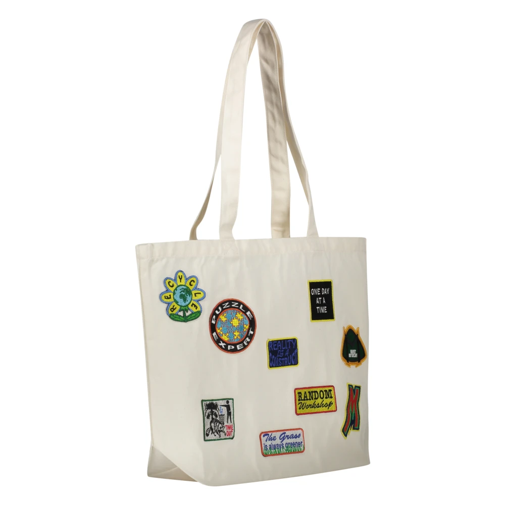 Market Patchwork Tote Bag Beige Unisex