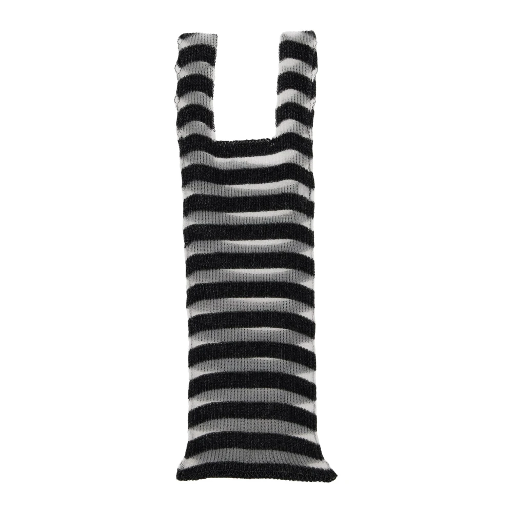 A. Roege Hove Women's Black Striped Knitted Totebag