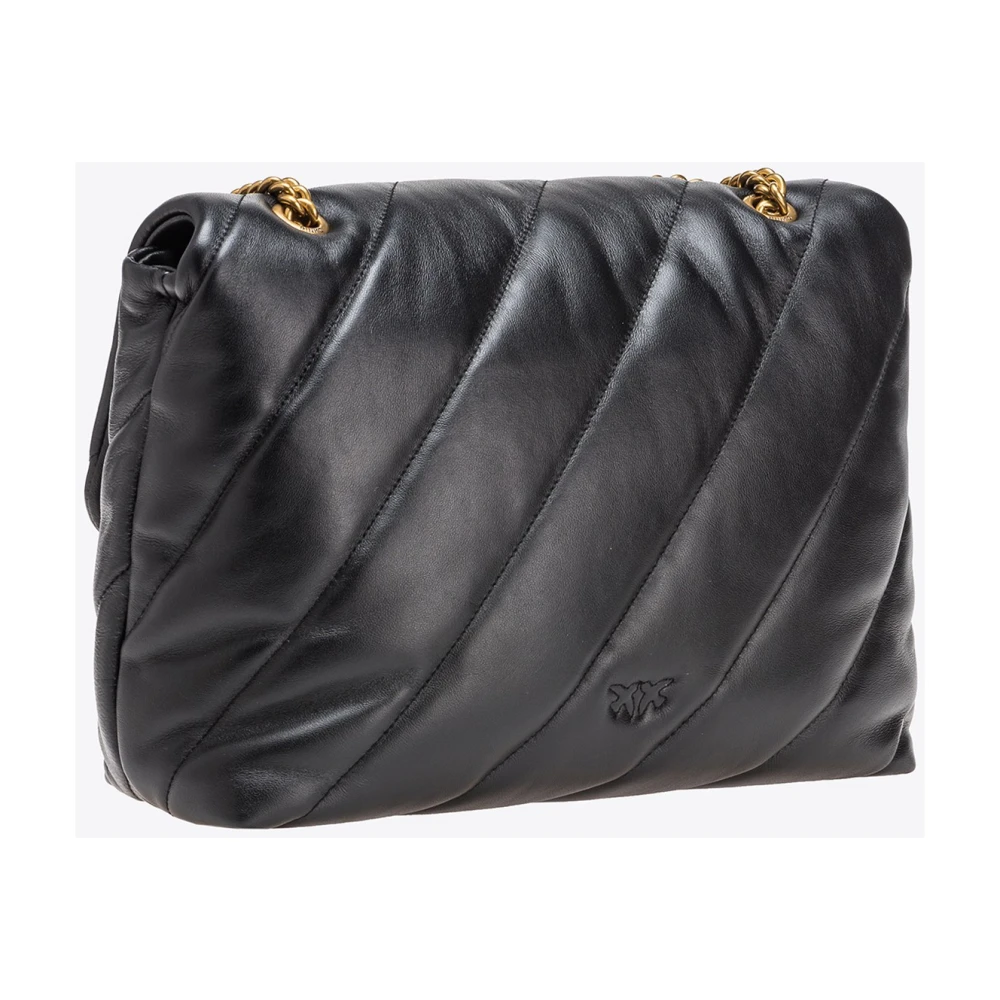 pinko Love Birds Diamond Cut Tas Black Dames