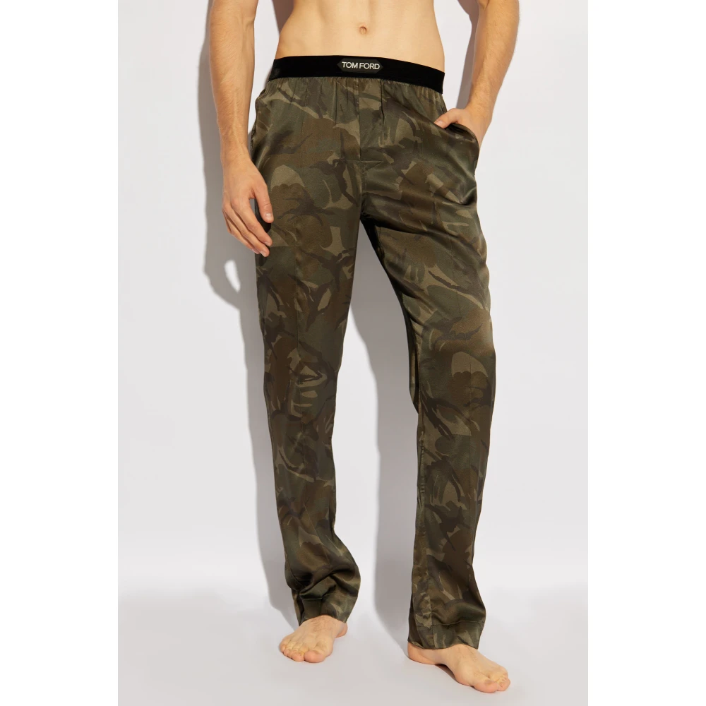 Tom Ford Zijden Pyjamabroek Green Heren
