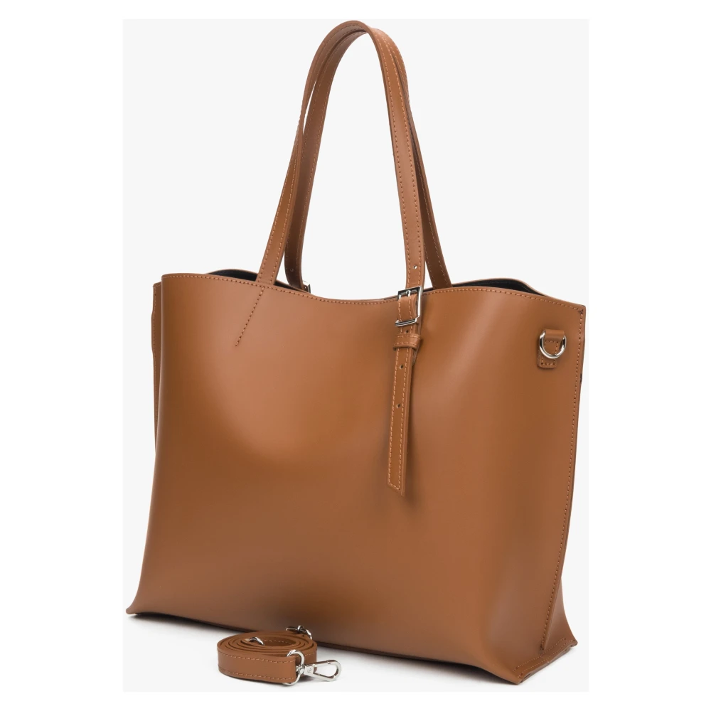 Estro Bronzen Shopper Tas voor Vrouwen gemaakt van Premium Italiaans Echt Leer Brown Dames