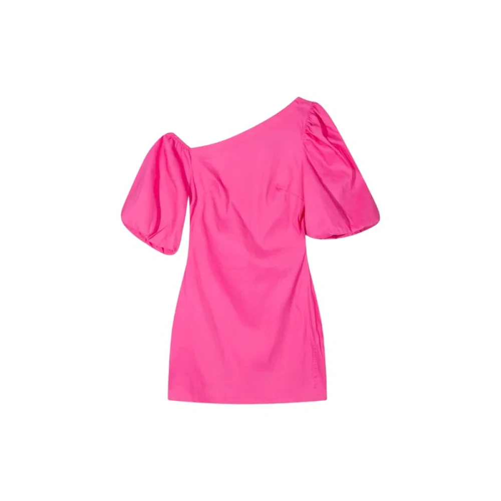 Alix The Label Ballonmouw Linnen Jurk Pink Dames