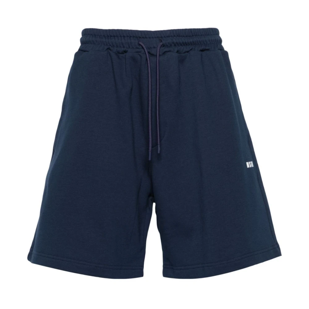 Msgm Blauwe Denim Shorts voor Vrouwen Blue Heren