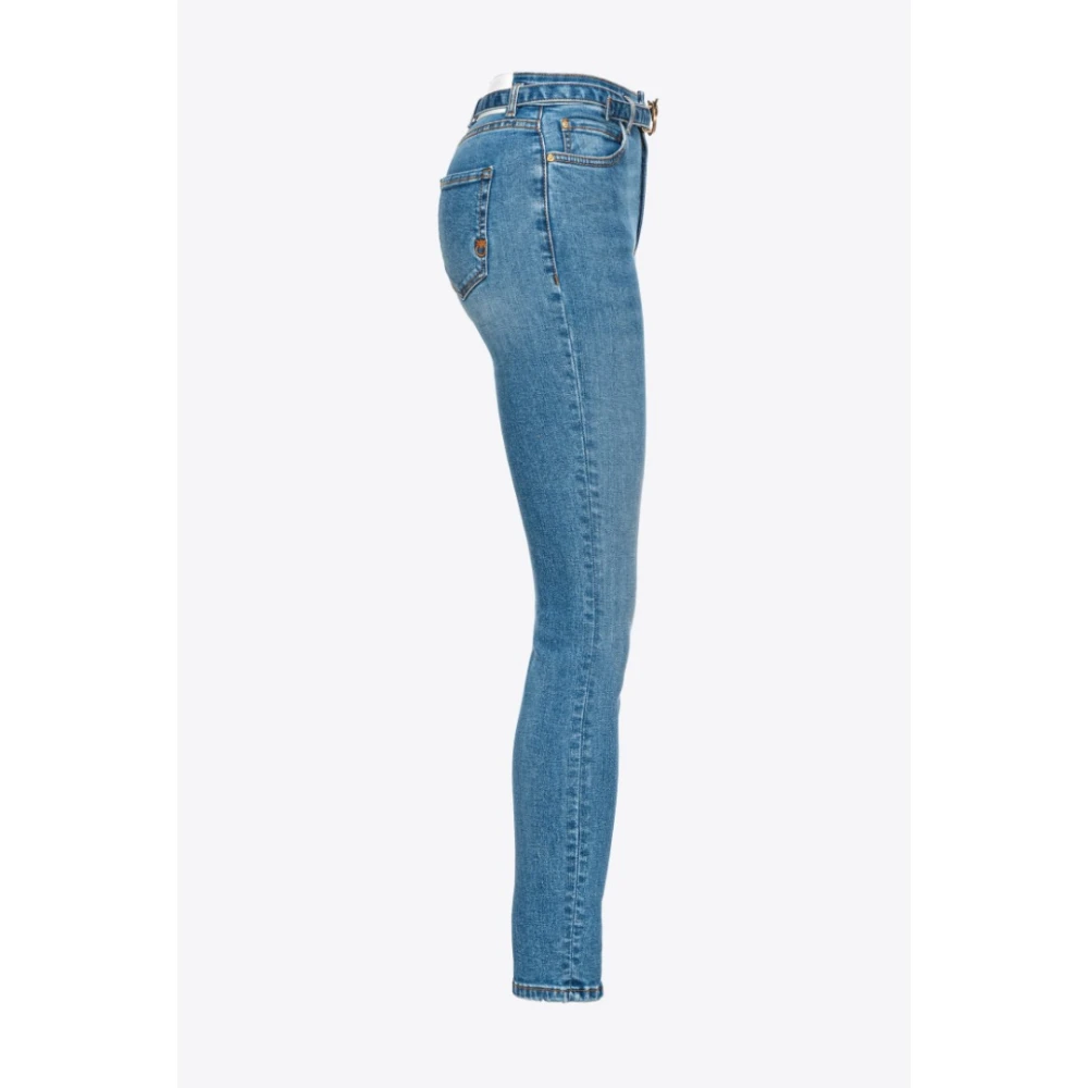 pinko Stretch Skinny Jeans met Hoge Taille Blue Dames