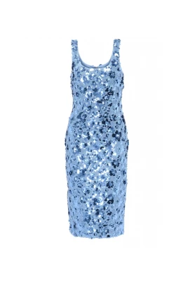 Floral Embellished Scuba Midi Dress