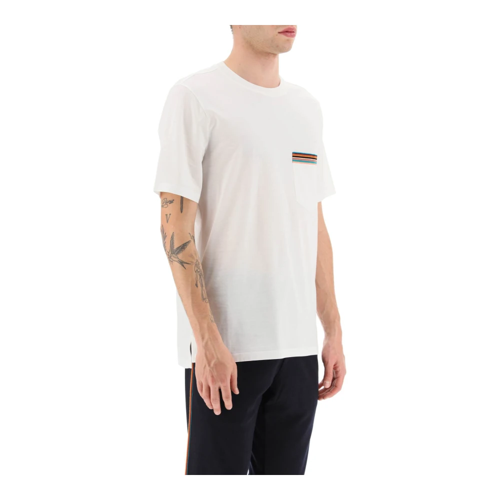 PS By Paul Smith Signature Stripe Zak T-Shirt White Heren