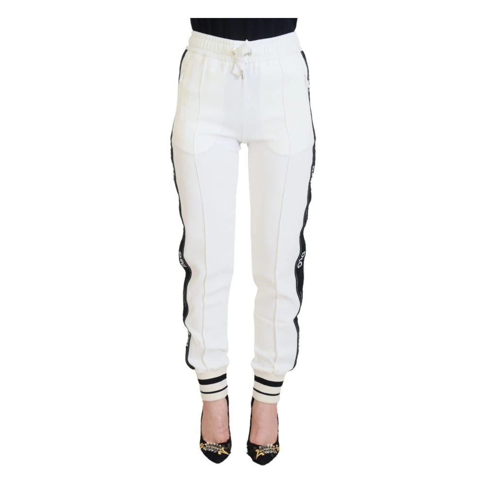 Dolce & Gabbana Women's White Jogger Trousers - Sweatpants - 3XS - Trousers