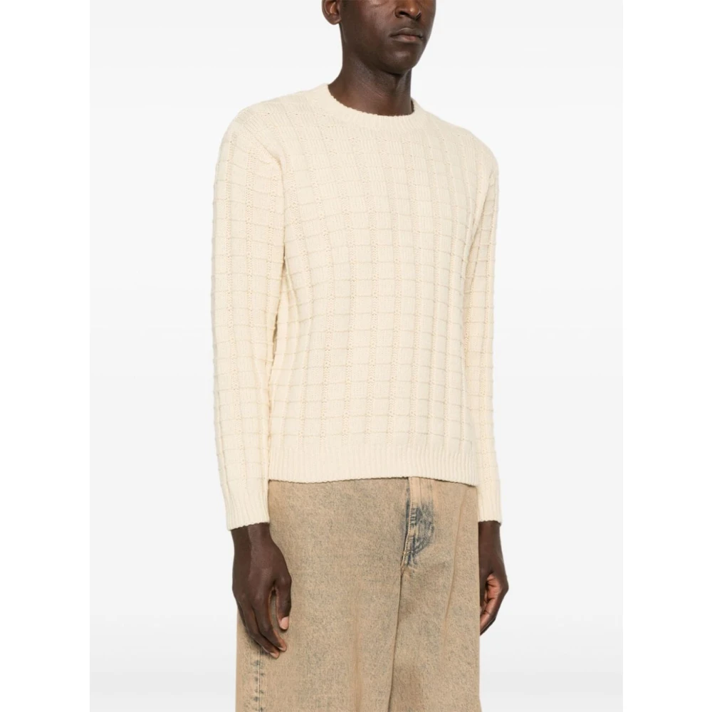 Sunflower Geruite Crew Neck Sweater in room White Heren