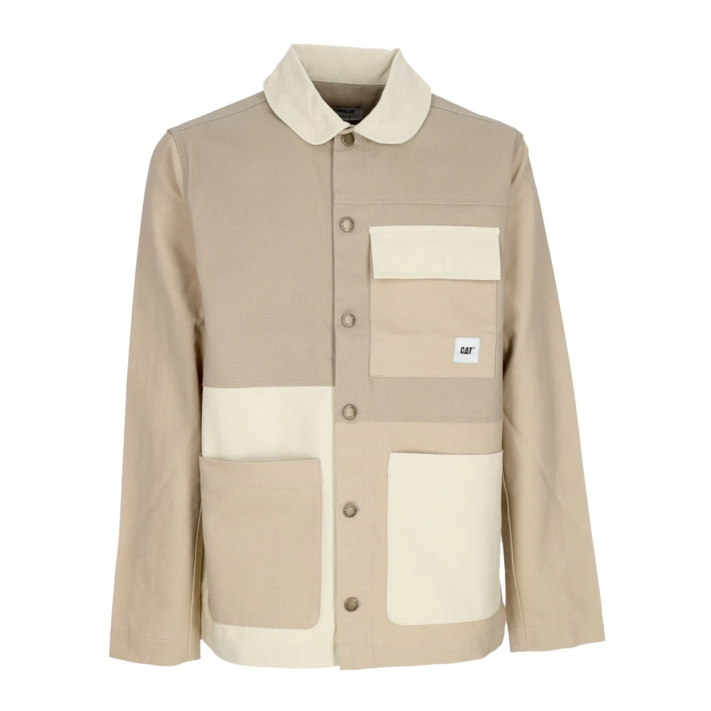 CAT Canvas Werkjas Knoopsluiting Beige Heren