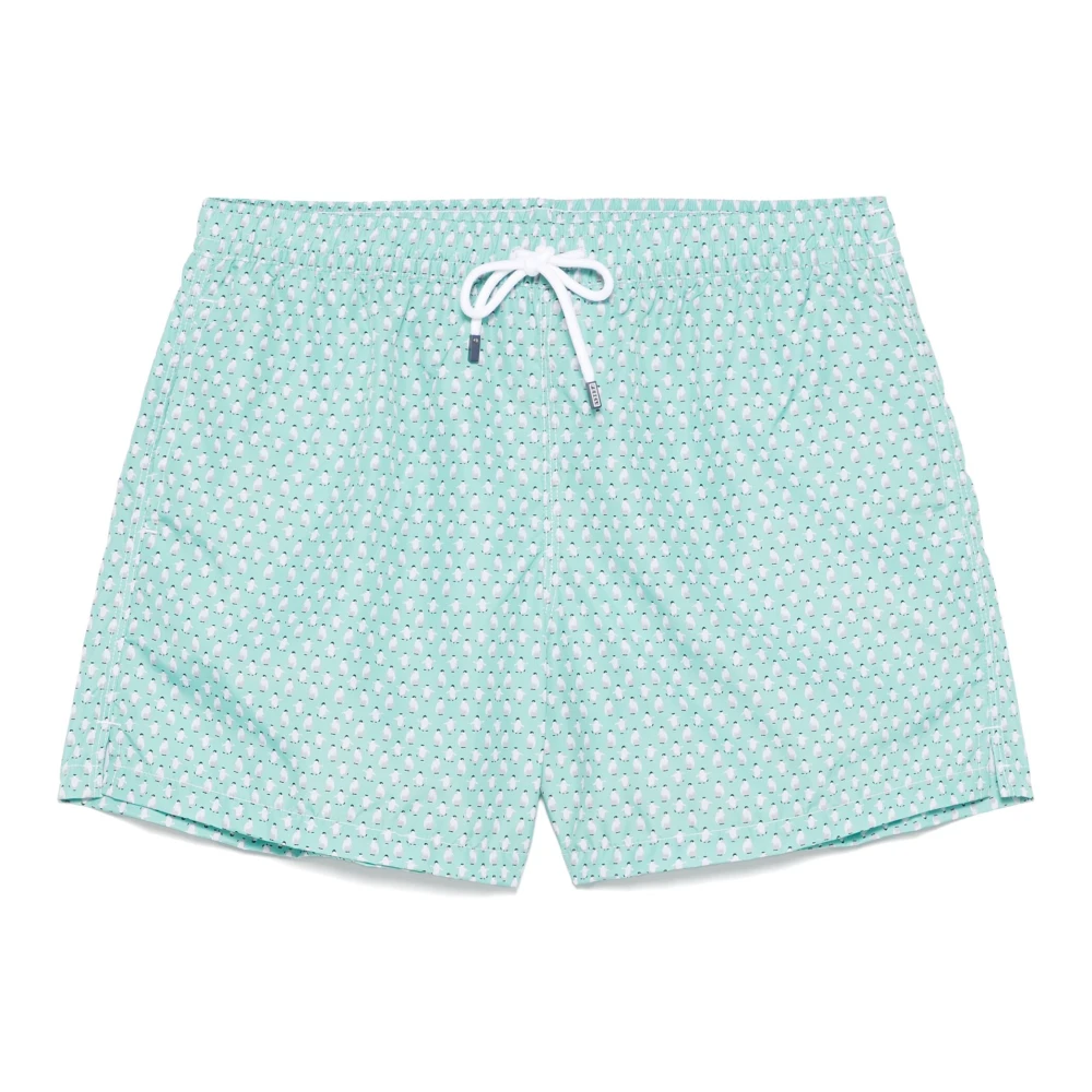 Fedeli Polyester Badshorts med Elastiskt Bälte Green, Herr