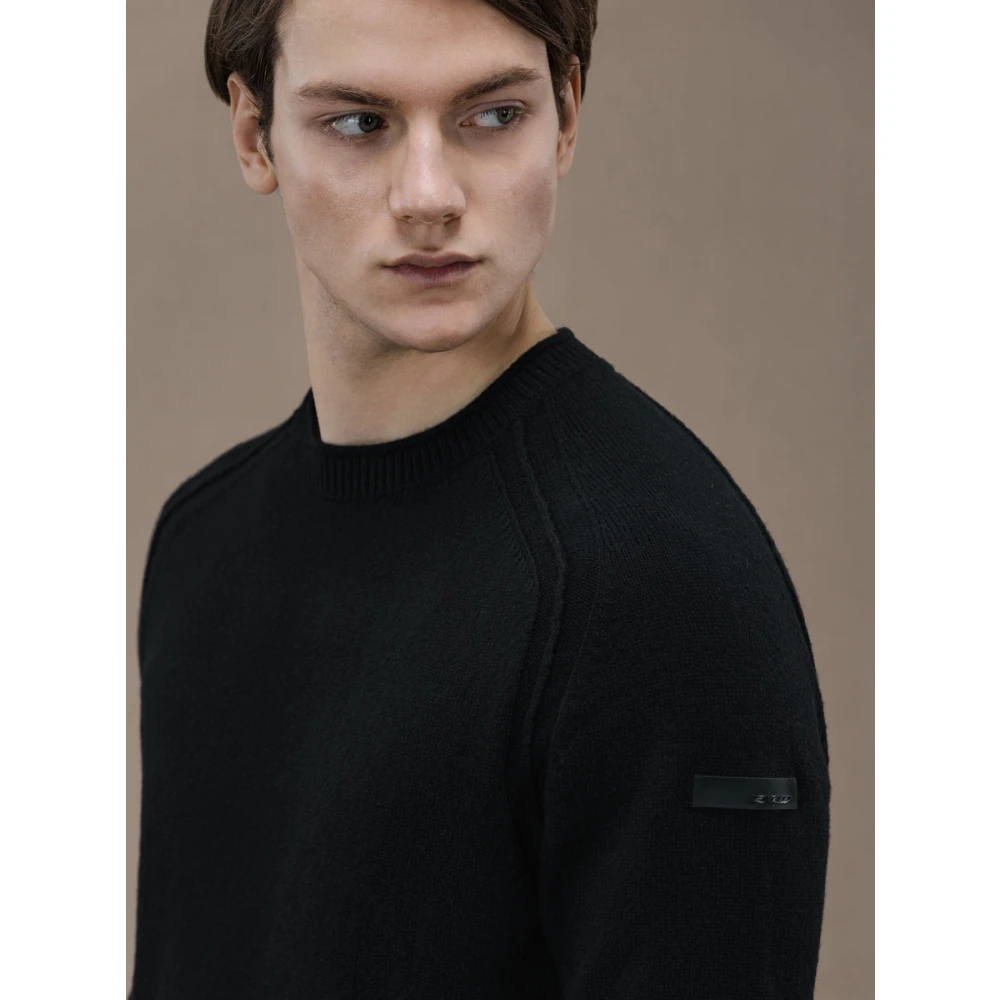 RRD Wollen Ronde Gebreide Trui Black Heren