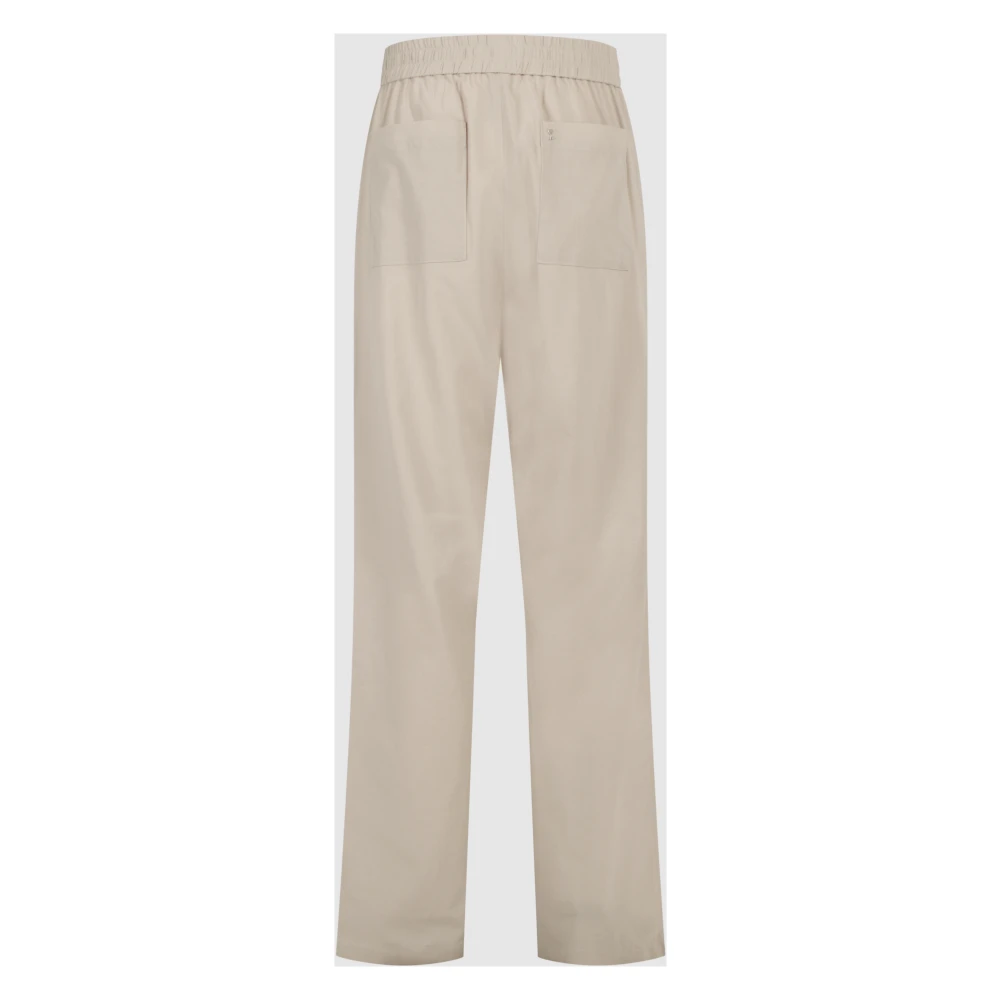 Ami Paris Wijde Pijpen Hoge Taille Katoenen Broek Beige Heren