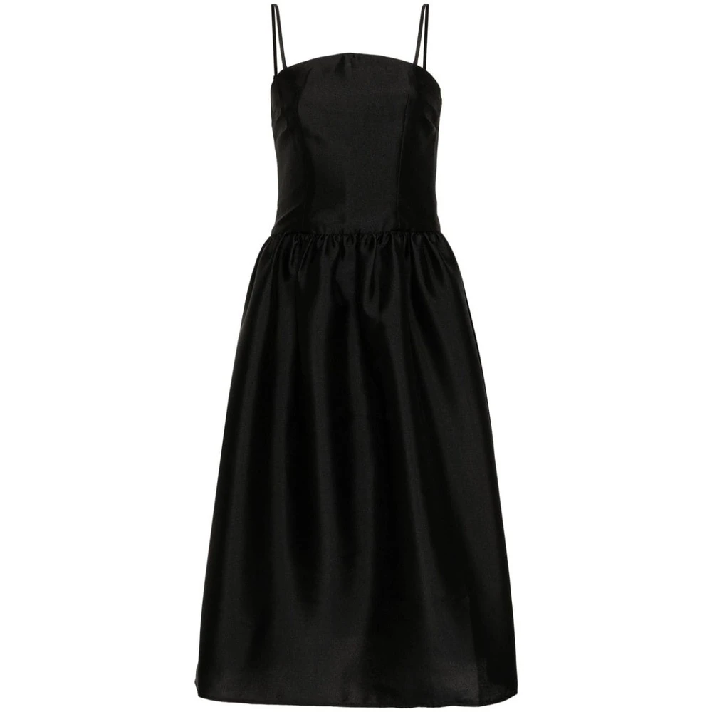 Self Portrait Zwarte Bandeau Stijl Jurk met Plissé Black Dames