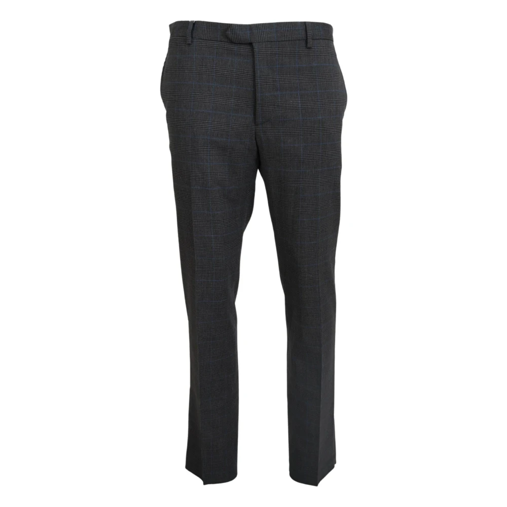 Bencivenga Men's Gray Suit Trousers, 2XL, Checkered Wool Dress Formal Trousers