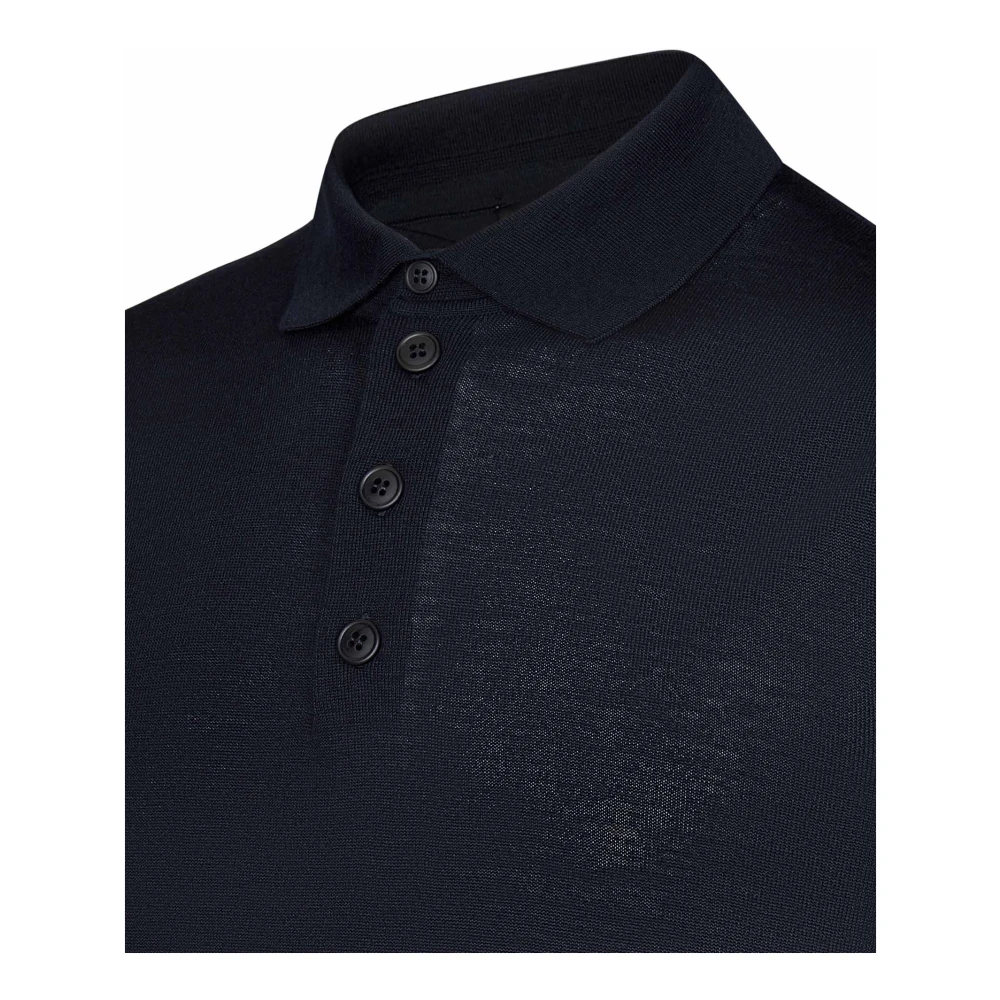 Emporio Armani Blauwe Wollen Trui met Adelaarborduursel Blue Heren