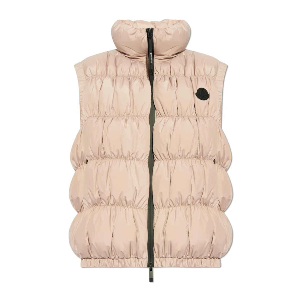 Moncler Gewatteerd vest met logopatch Pink Dames