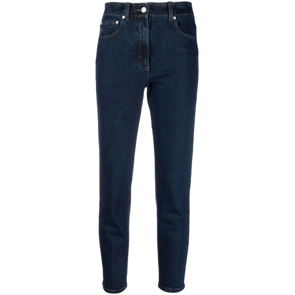 PESERICO Slim-fit blauwe denim jeans Blue Dames