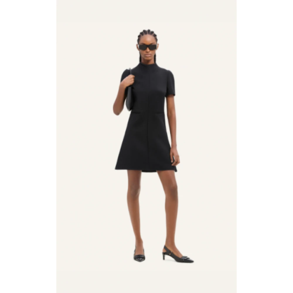 Courrèges Zwarte Luxe Trapez Jurk Black Dames