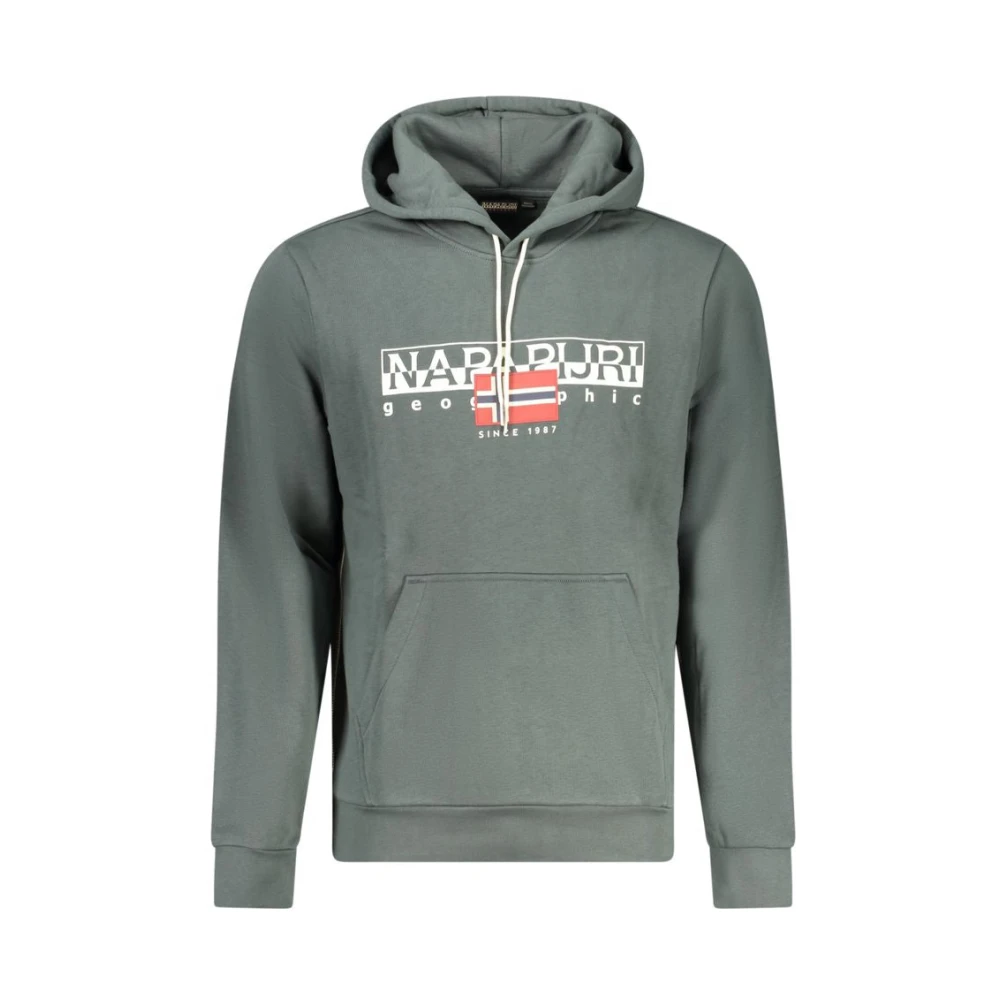 Napapijri Groene Hoodie van Katoen met Logo Green Heren
