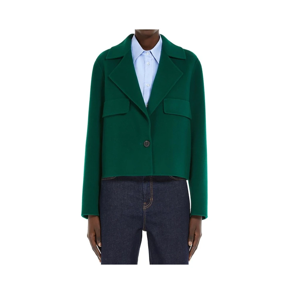 Max Mara Weekend Groene wollen jas Kelly Model Green Heren