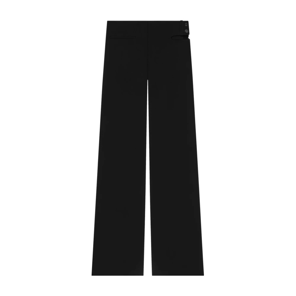 Courrèges Zwarte broek met zijdelingse knoopsluiting en details Black Dames