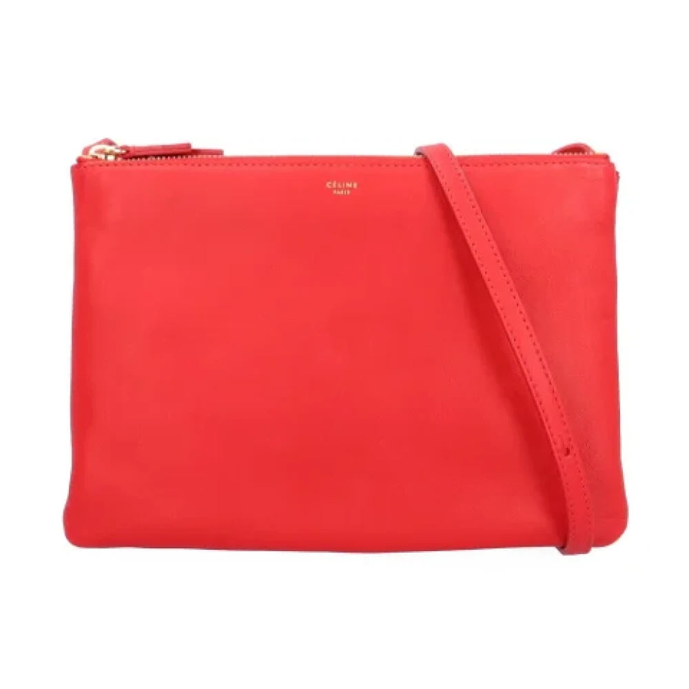 Celine Vintage Pre-owned Leather shoulder-bags Red Dames